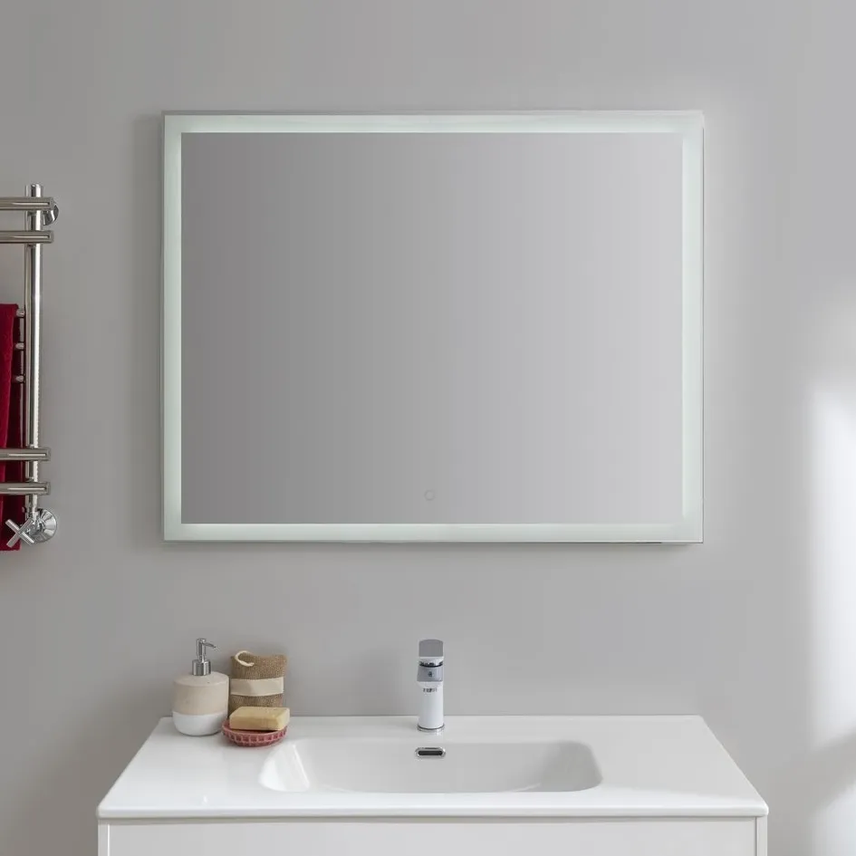 Зеркало Aquanet Гласс 100 белый LED 