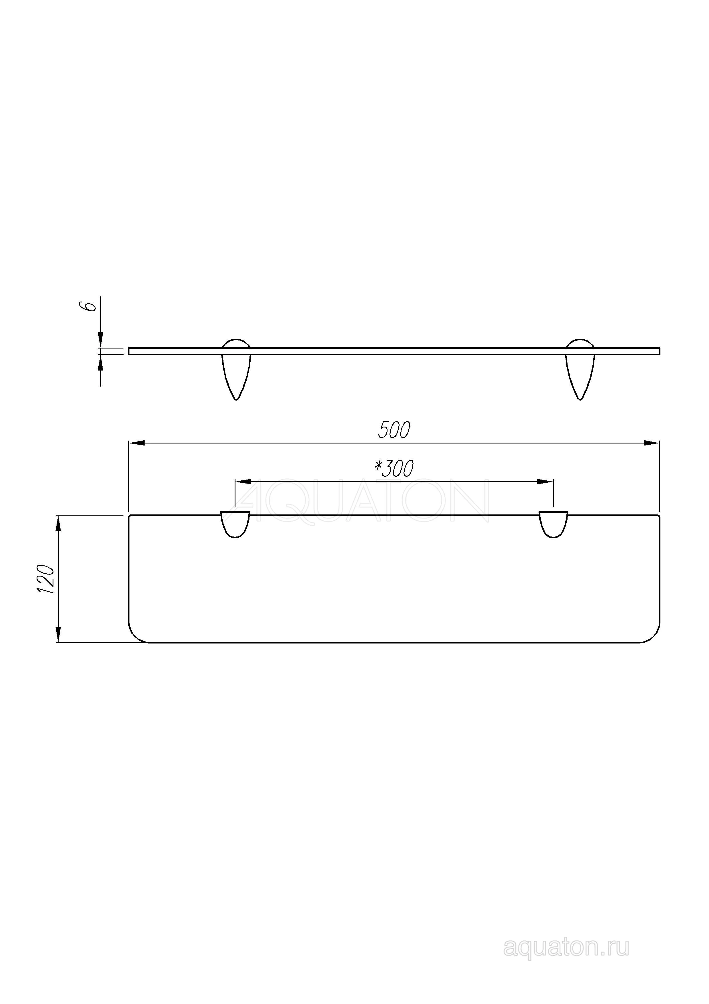 Полка стеклянная Ария 50