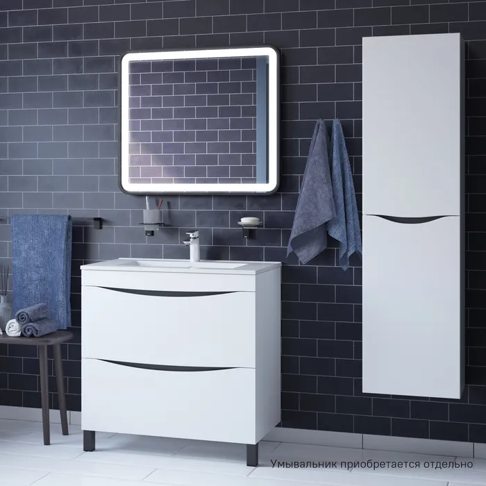 Тумба напольная, белая, 80 см, Cloud, IDDIS, CLO80WFi95. Подходит ум. 0138000i28