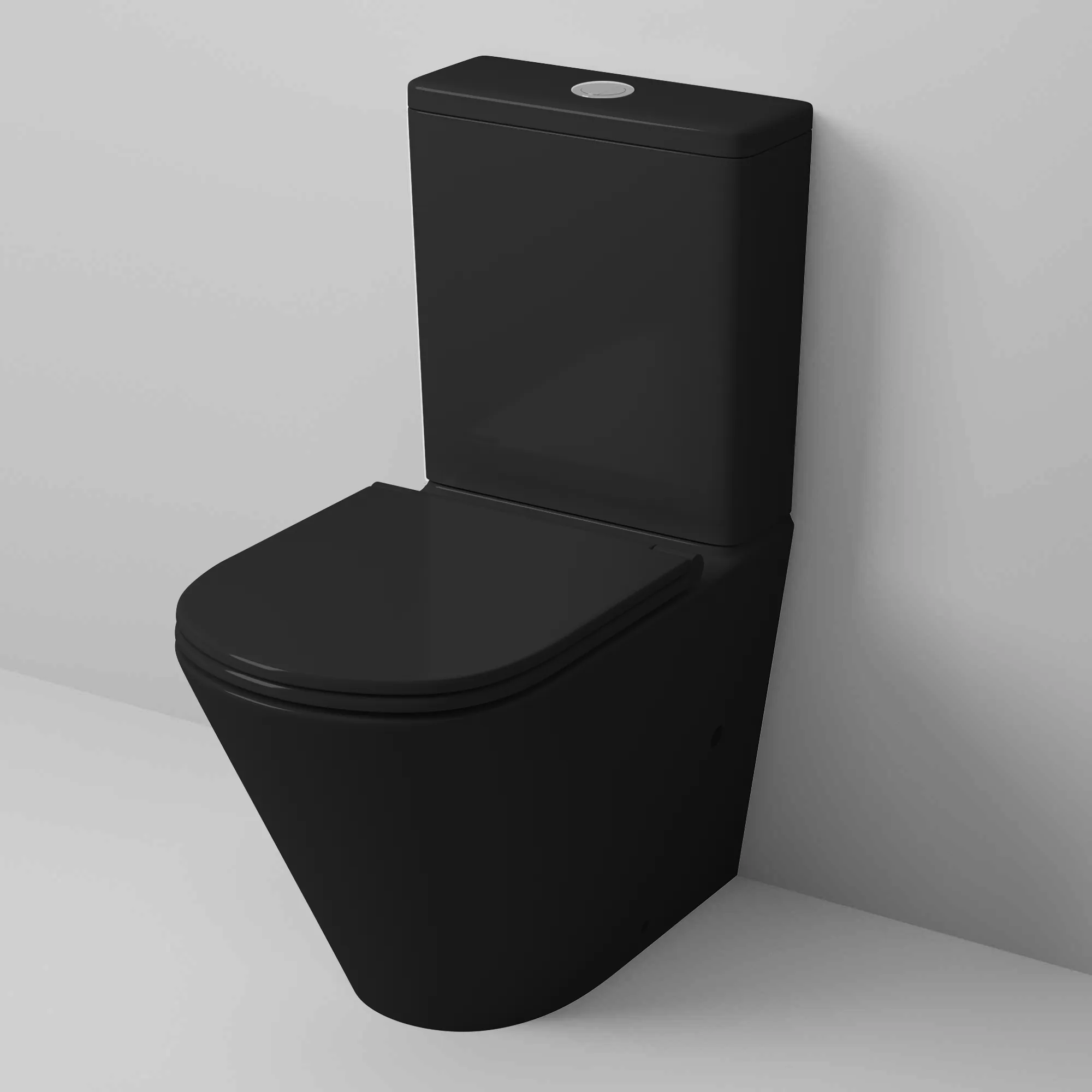 Унитаз напольный Grossman (605х380х825) безободковый,черный матовый с тонкой крышкой,микр GR-4450BMS