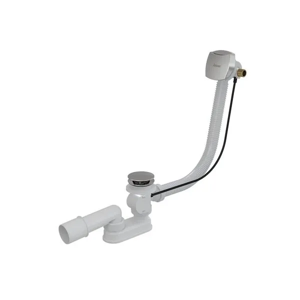 Сточный комплект с заполнением переливом хром (квадратный) 800мм