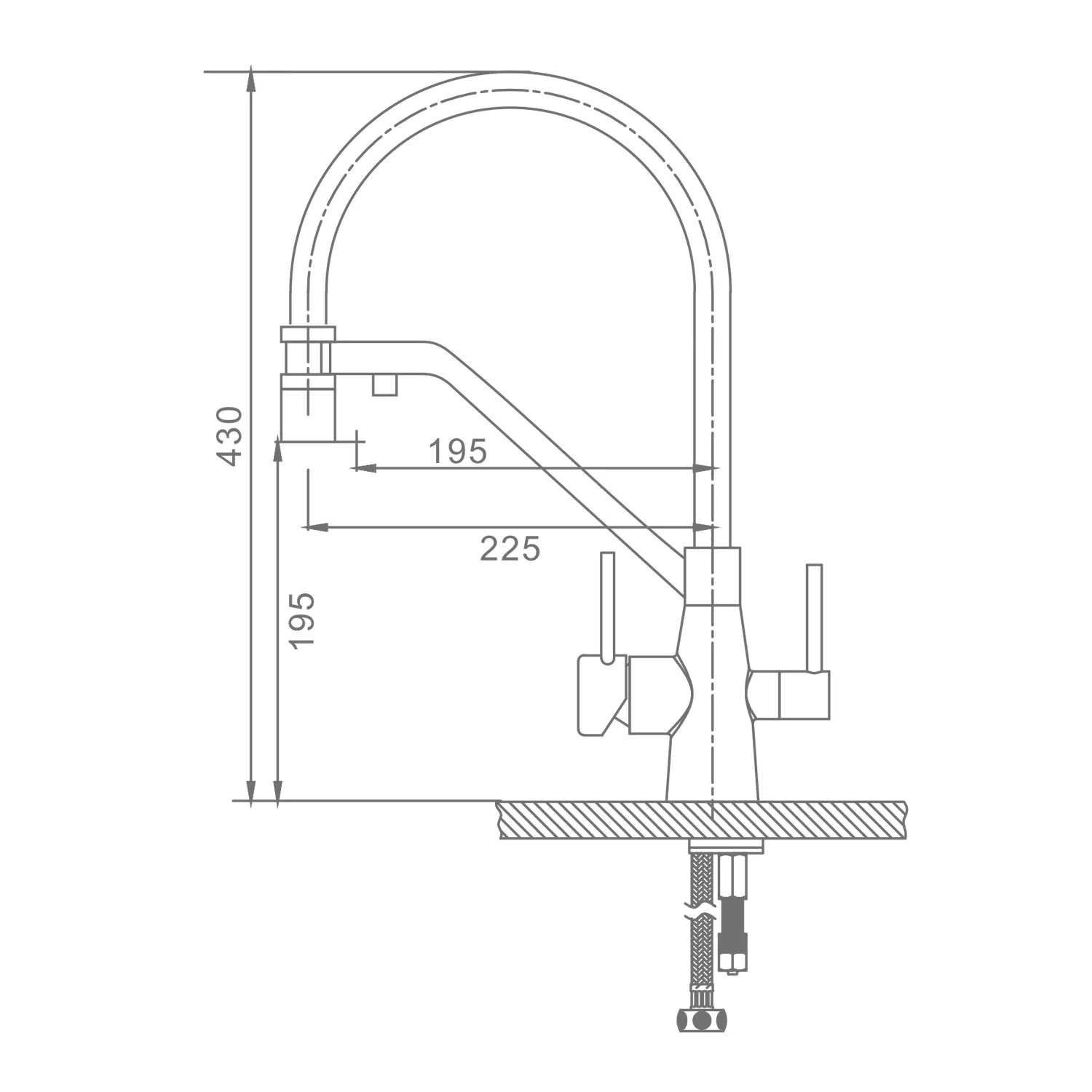 Смеситель Raglo для кухни с подключением к фильтру съёмный гибкий излив с магнитным фиксатором, хром R80.62