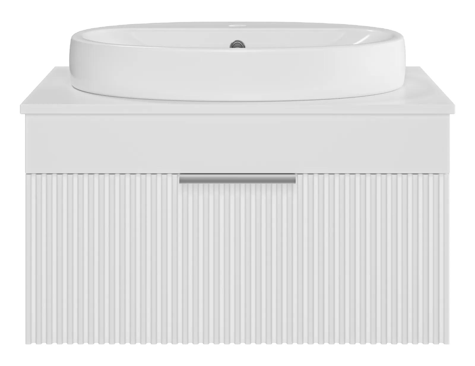 ENFIDA - 70 Тумба подвесная белая мат. эмаль 1 ящ. + раковина