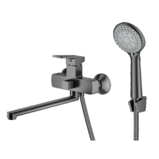 Смеситель Prohanss P60.22.09 для ванны и душа универсальный поворотный излив 30 см, графит