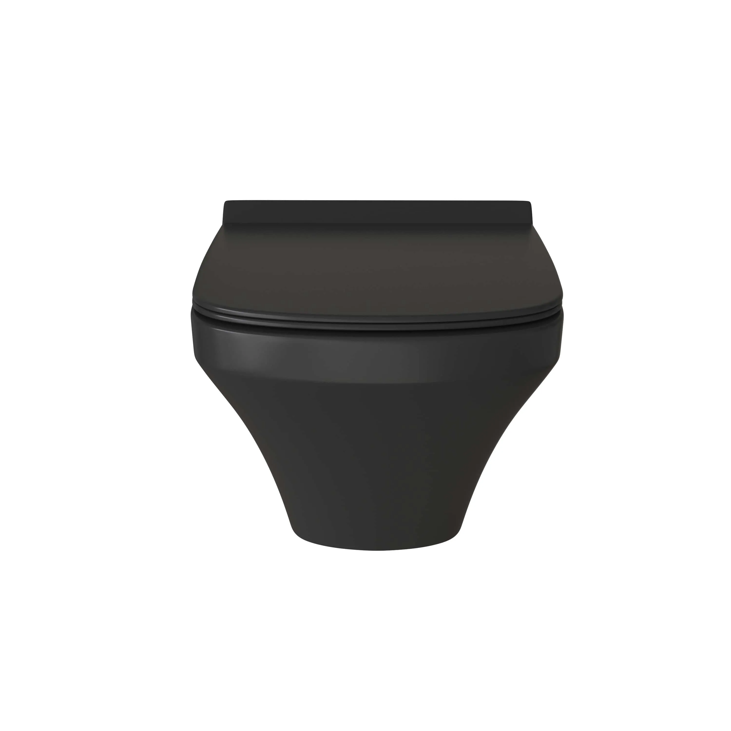 Унитаз подвесной Grossman (540х370х365) безободковый,черный матовый с тонкой крышкой GR-4440BMS