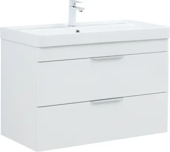 Тумба под раковину Aquanet Ирис New 90 белый глянец