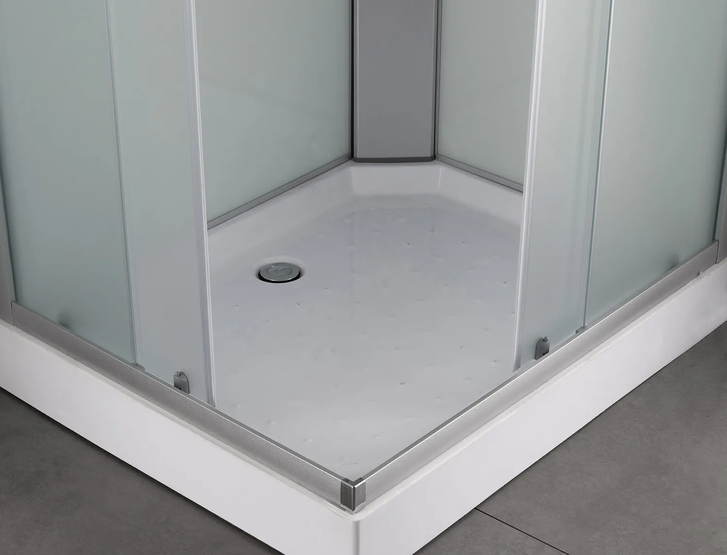 Душевая кабина Loranto 1000х800х2150 правосторонняя, белое заднее стекло, поддон 13см, матовое стекло 4мм, профиль сатин () CS-5180-13R F