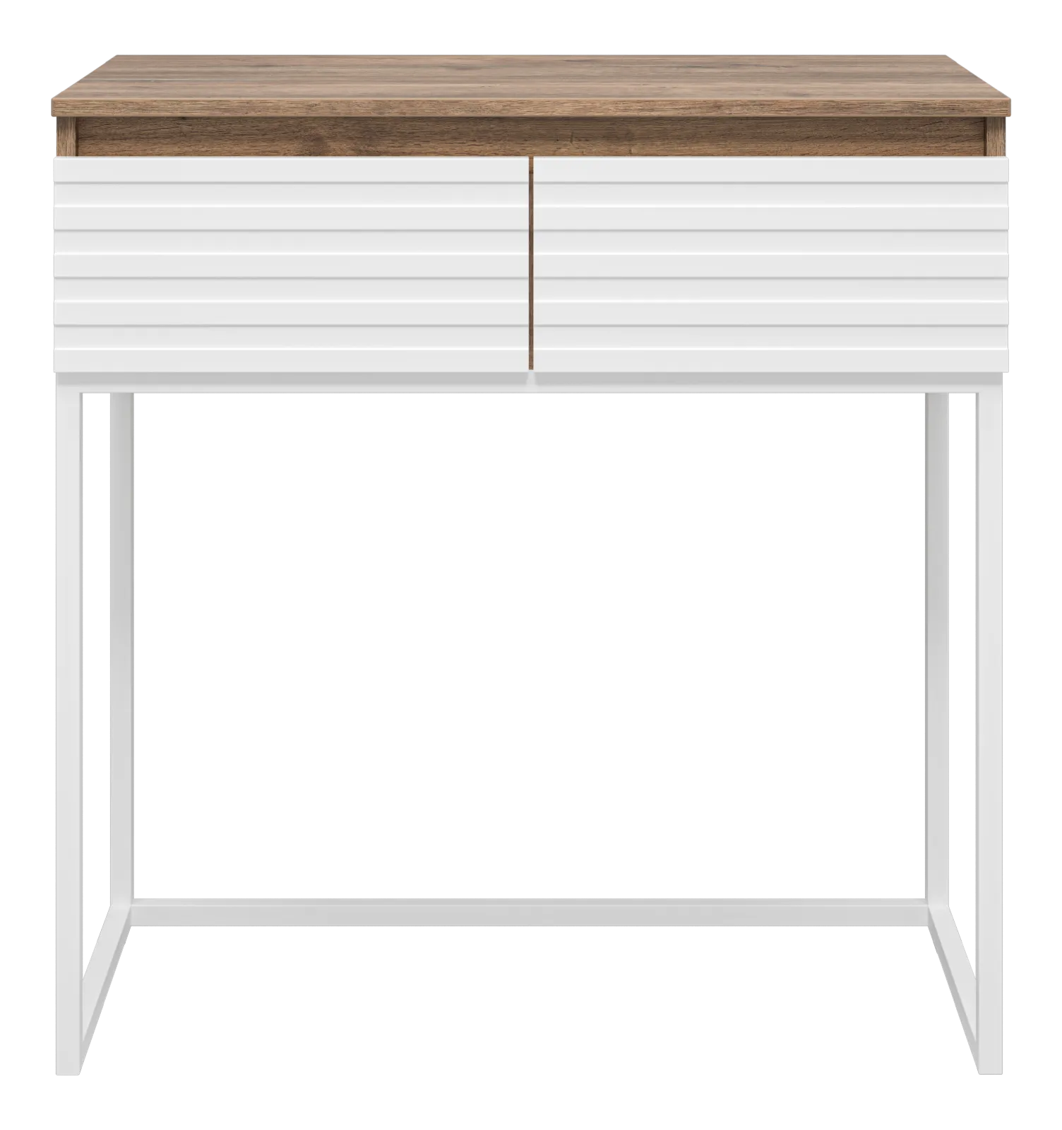 DAKOTA - 80 Консоль напольная 2 ящ. (ДСП (Дуб Гал. Белый) корпус + каркас