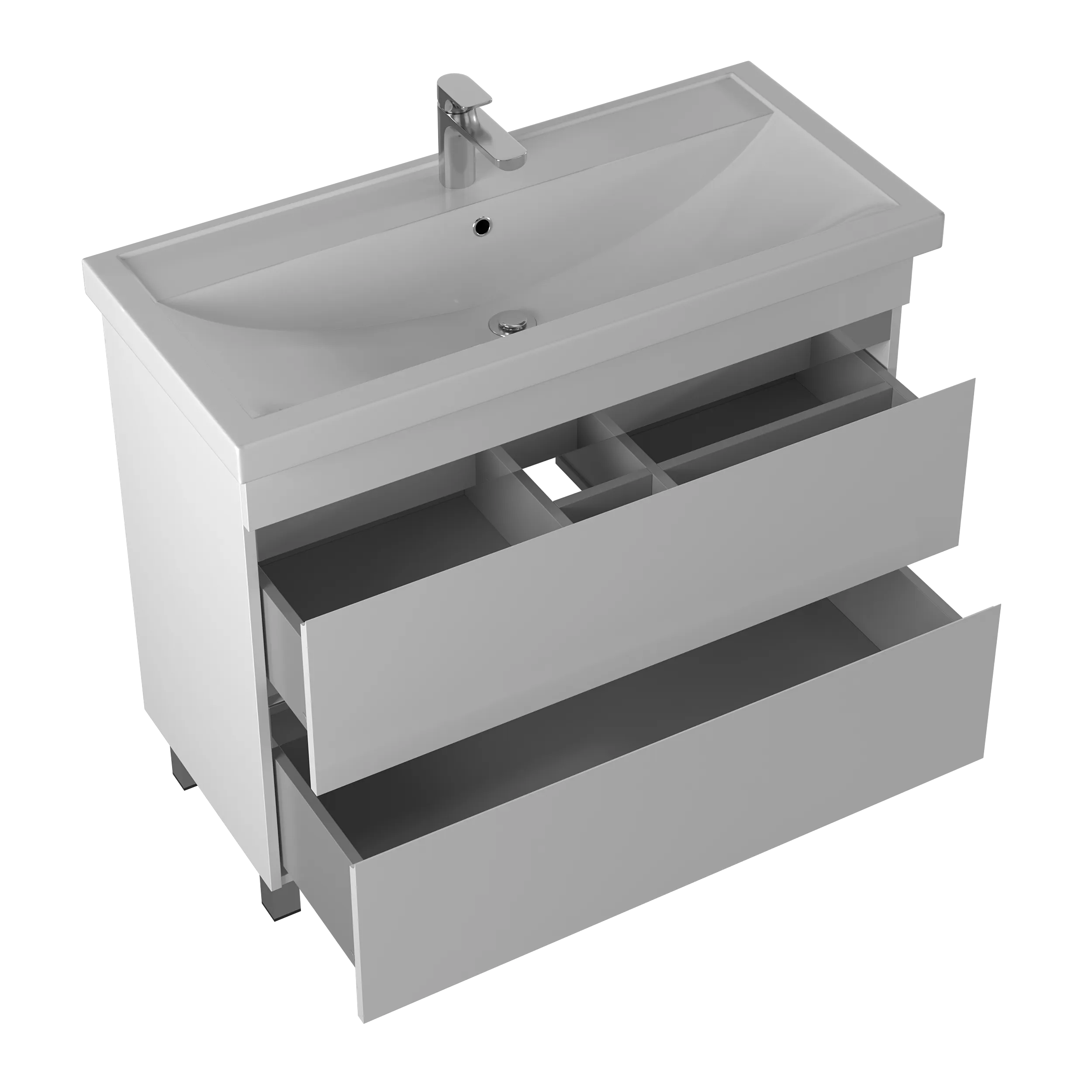 Тумба под раковину Briz Элен классик 100 см, белый глянец