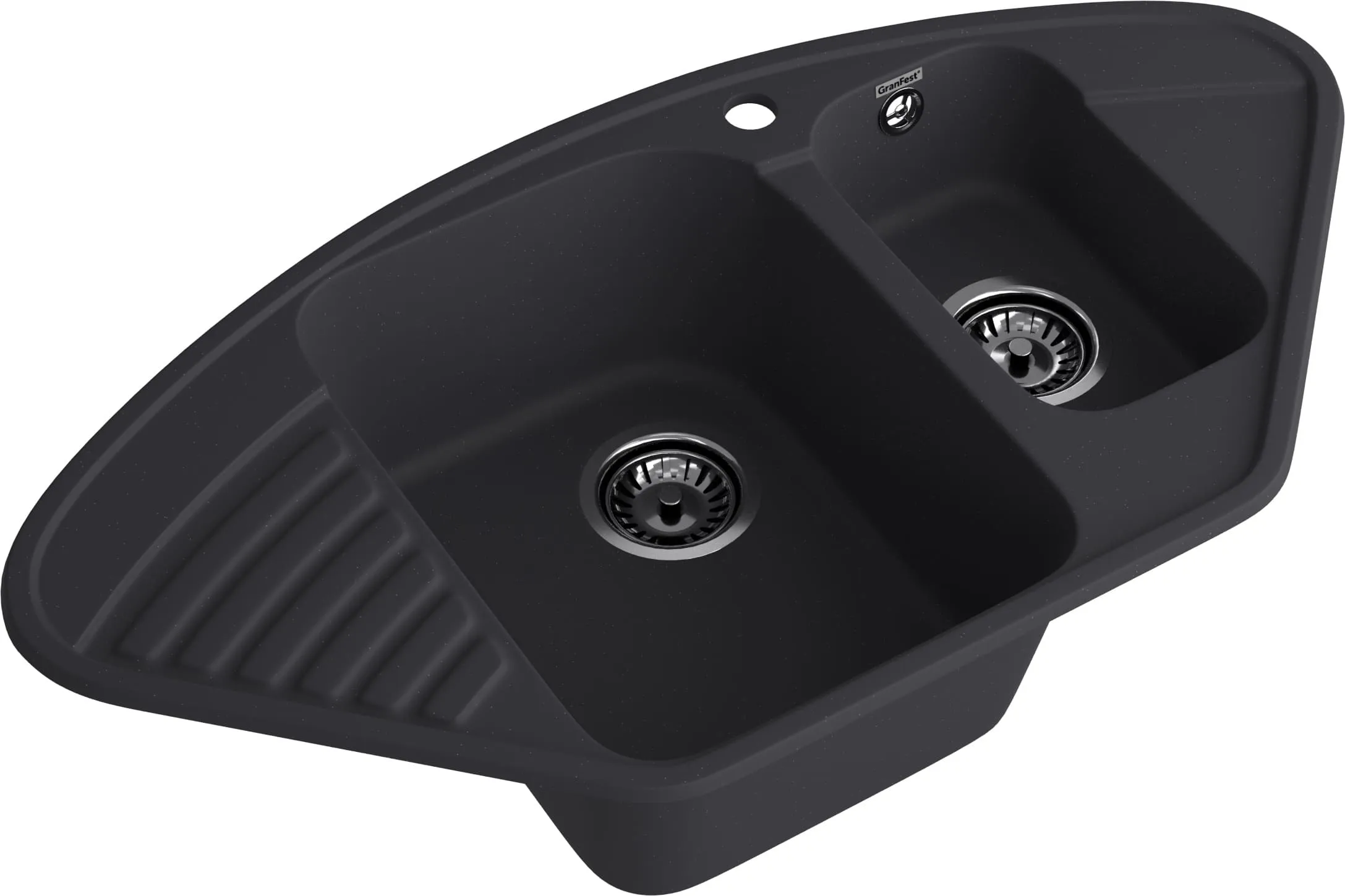 GranFest QUARZ (ECO-14) Мойка угл.1,5 чаш. 930*500 (черный)
