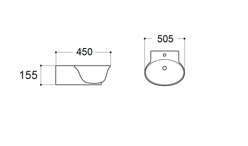 Раковина подвесная AQUATEK КЛАССИК 505*405*155 мм. Можно устанавливать на мебель. AQ5040-00 в магазинах СантехГид