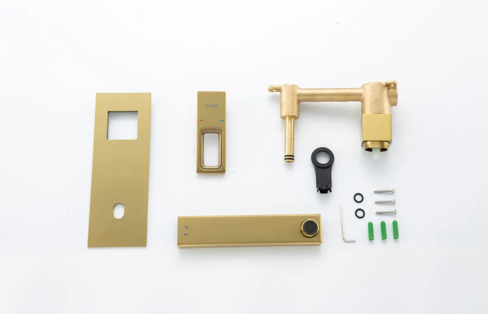 Смеситель встроенный для раковины сатин золото GAPPO G1017-13