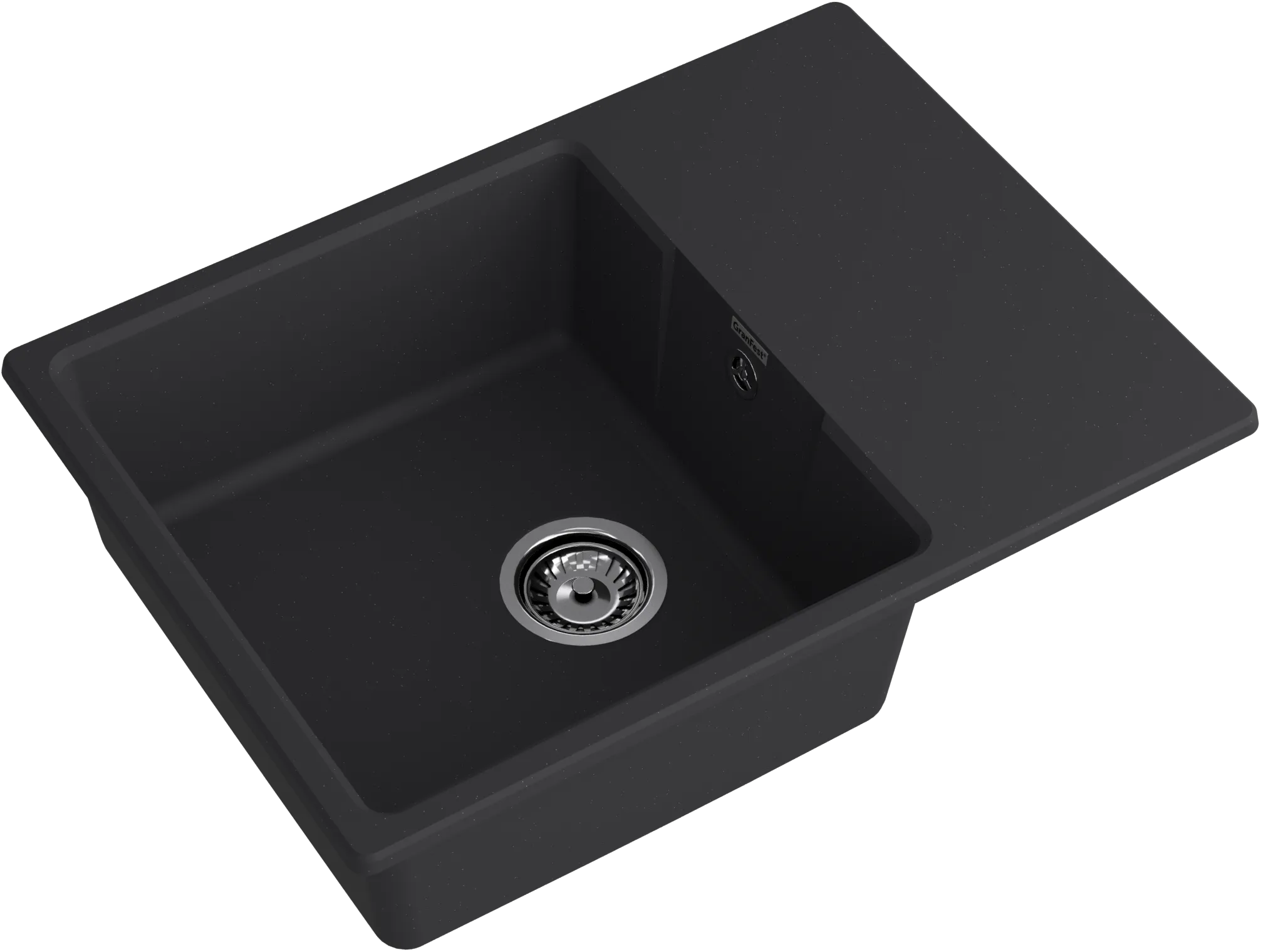 GRANFEST Мойка URBAN 668L  1-чаша+крыло 680*490мм черный арт.GF-UR-