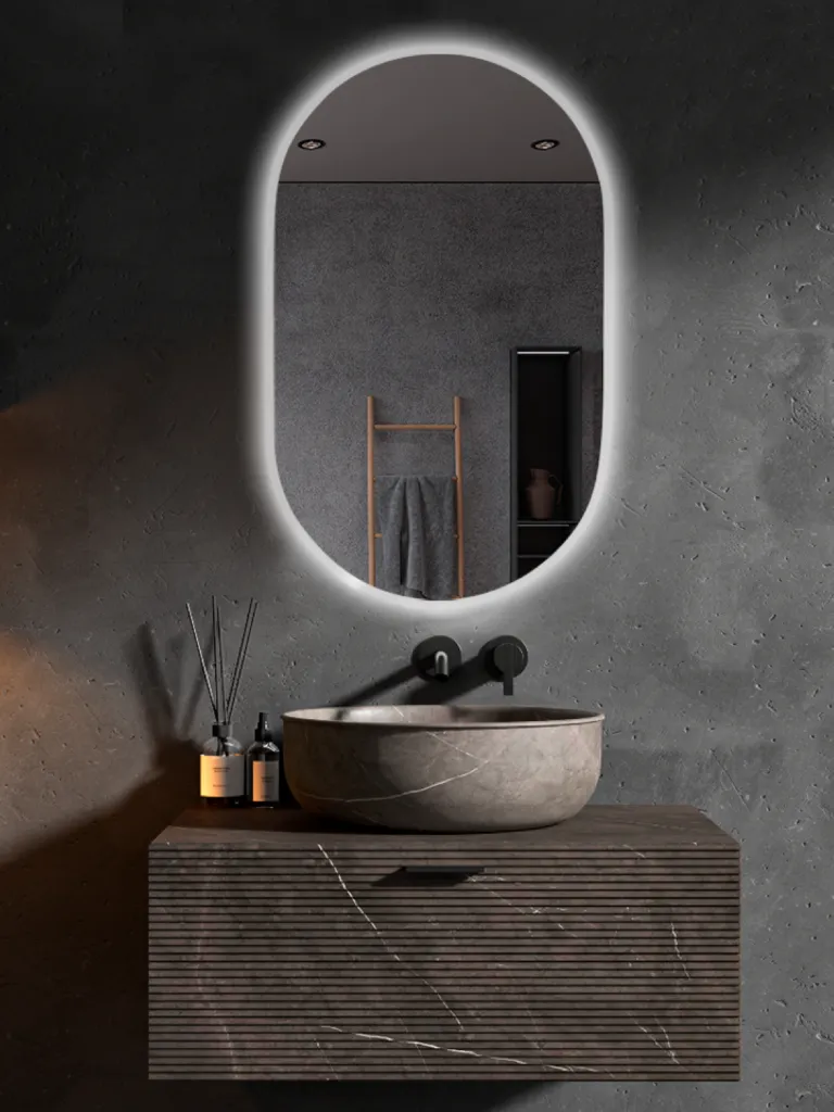 Зеркало овальное , подсв., сенсор, антизапотевание, 60*110 