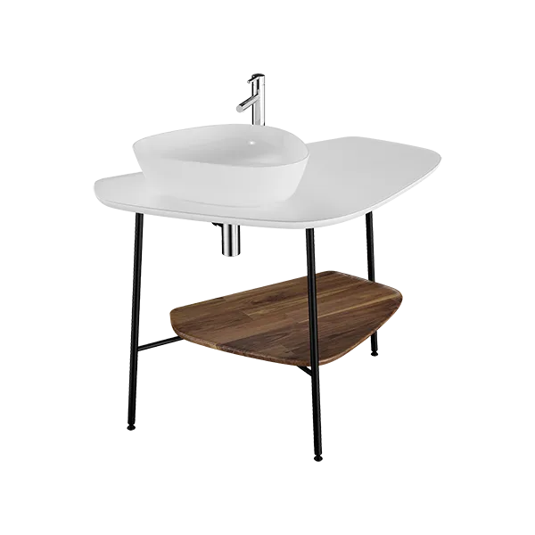 62571 Plural Столешница-консоль  100 см под раковину цвет матовый белый левая VITRA