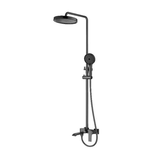 Душевая система Prohanss P61.24.09 для ванны и душа с тропическим душем поворотный излив 15 см, графит