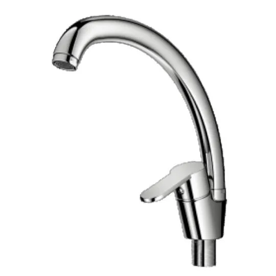 Смеситель Prohanss P64.41 для кухни С-образный поворотный излив, хром