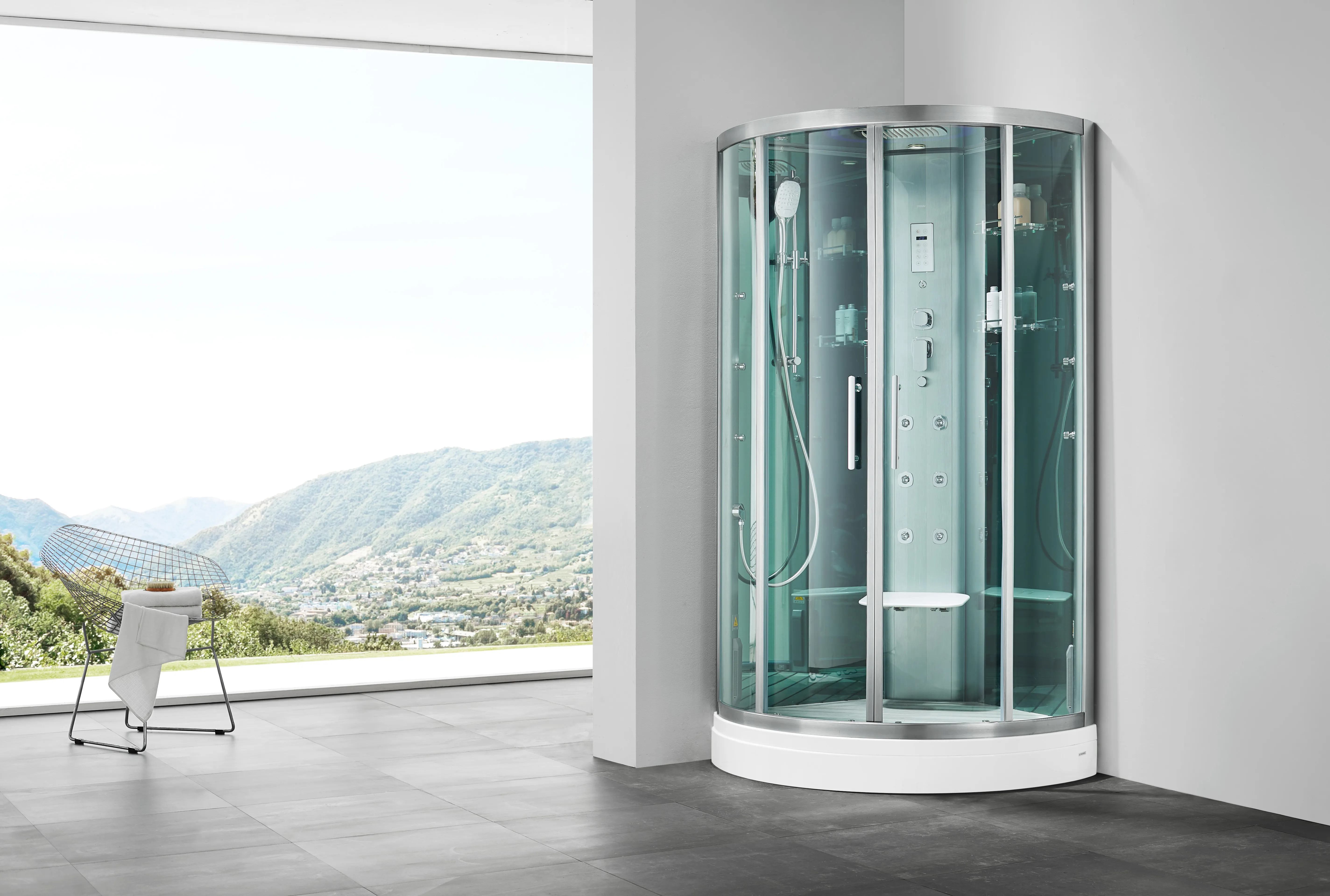 Душ.каб. SSWW BU602 (1000х1000х2180) С ПАРОМ и гидромассажем, низкий поддон(16см), 3 места