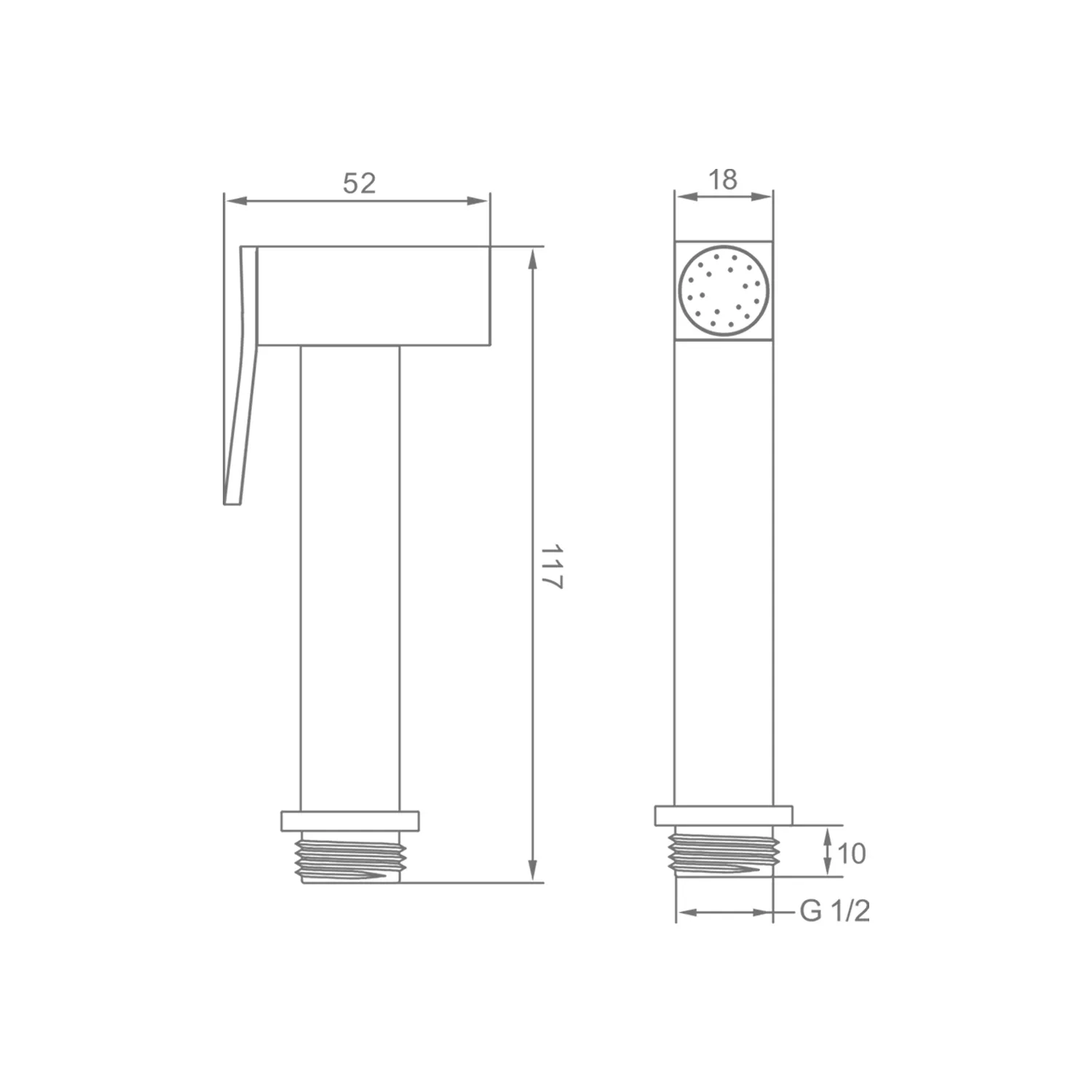 Лейка для гигиенического душа Raglo R460.04 латунь, хром
