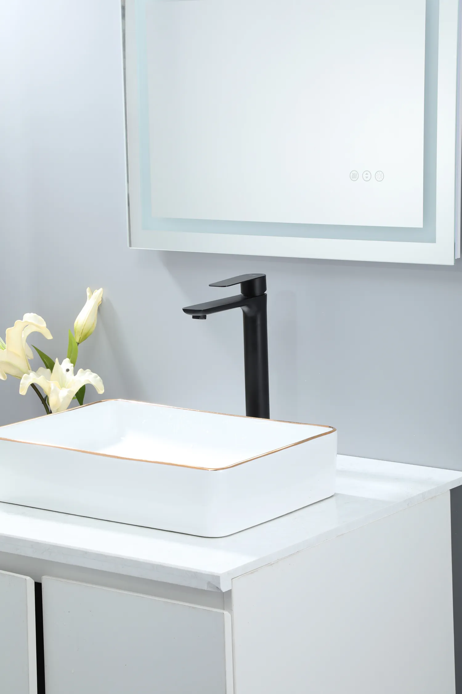 Смеситель для раковины высокий черный FRAP F10806-26