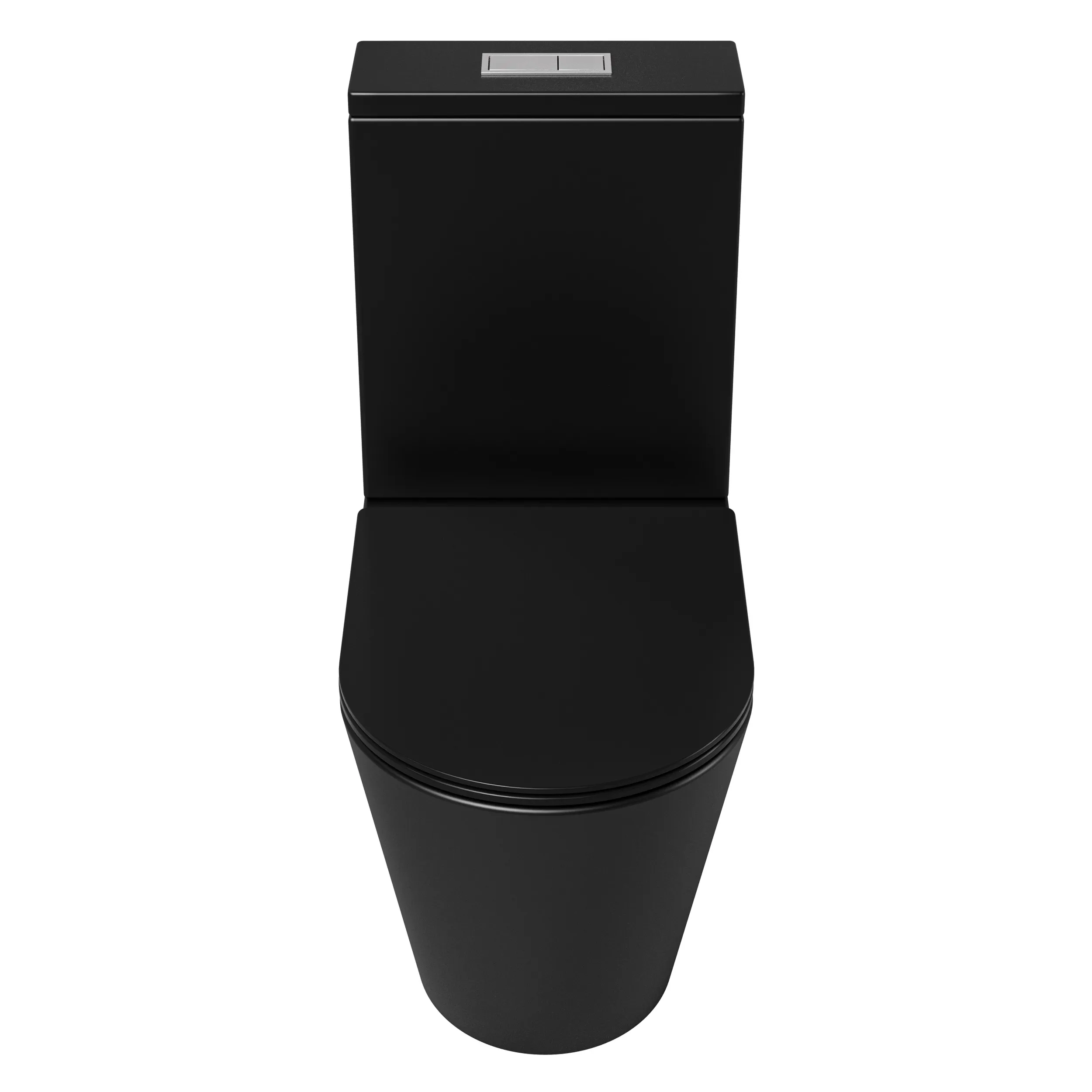 Унитаз напольный Grossman (640х360х835) безободковый,черный матовый с тонкой крышкой,мик GR-4458BMSQ