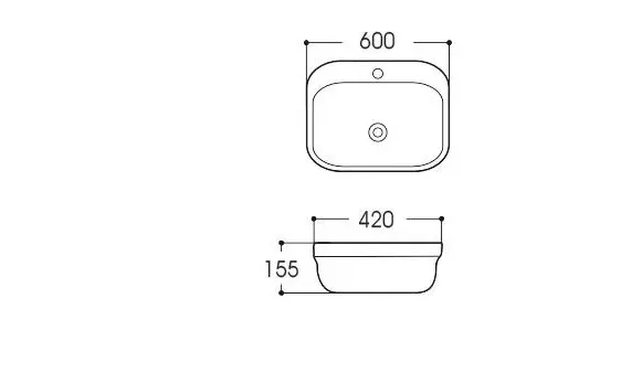 Раковина накладная для установки на столешницу AQUATEK АМАДЕО , 600*420*155 мм, с отверстием под смеситель, цвет белый AQ6042-00 в магазинах СантехГид