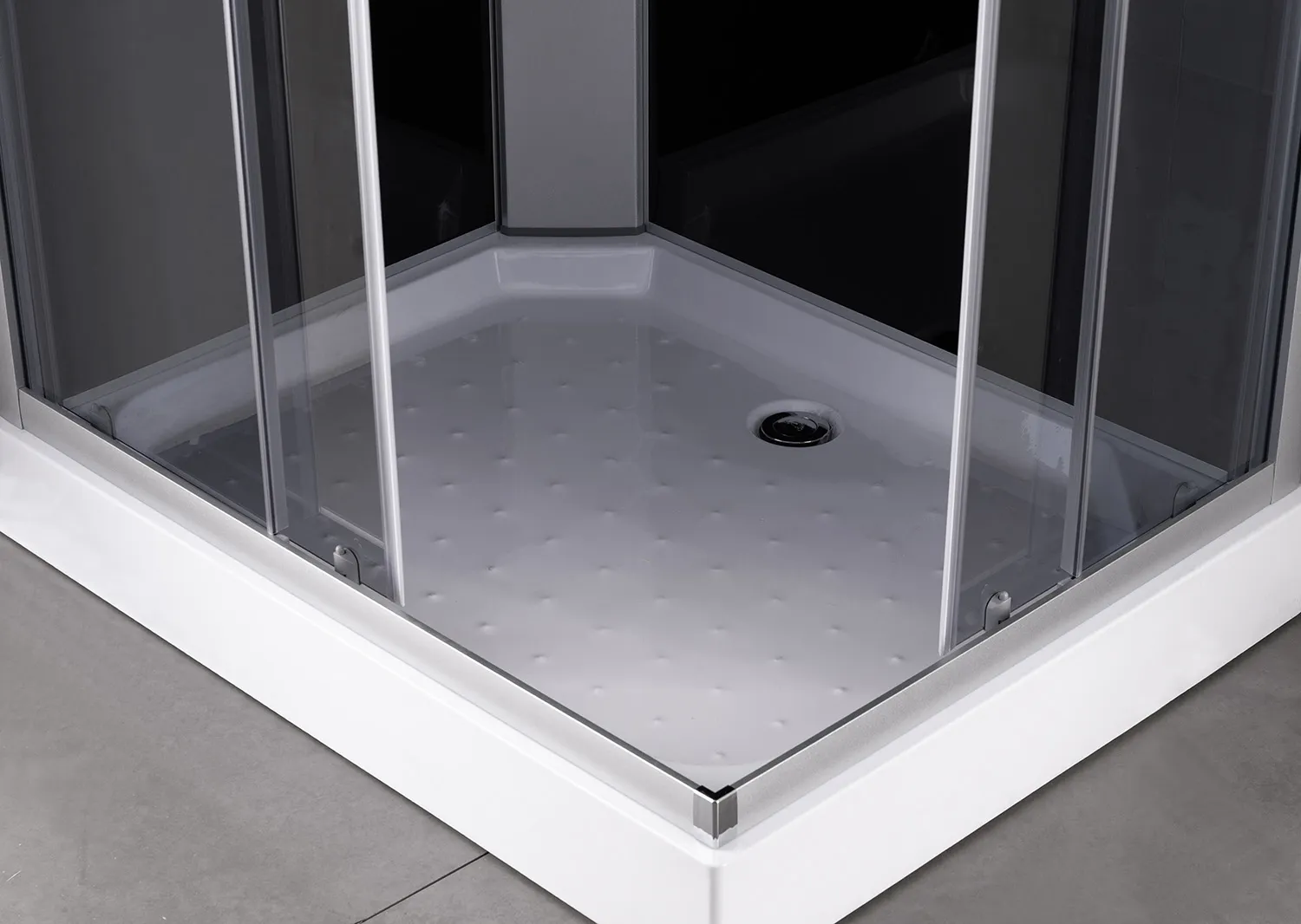 Душевая кабина Loranto 1000х800х2150 левосторонняя, черное заднее стекло, поддон 13см, матовое стекло 4мм, профиль сатин () CS-5180-13L G