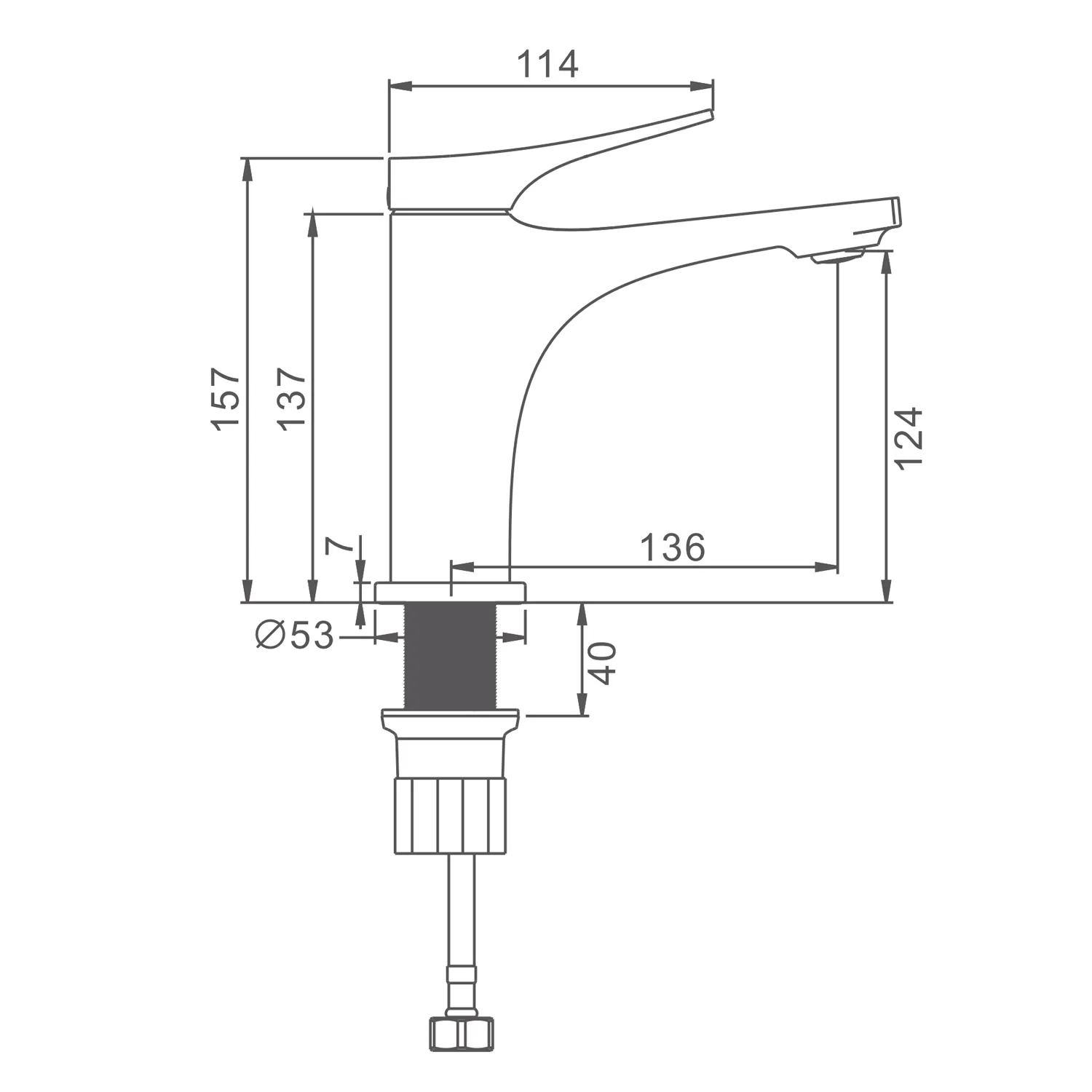 Смеситель Splenka S54.10 для раковины  монолитный, хром