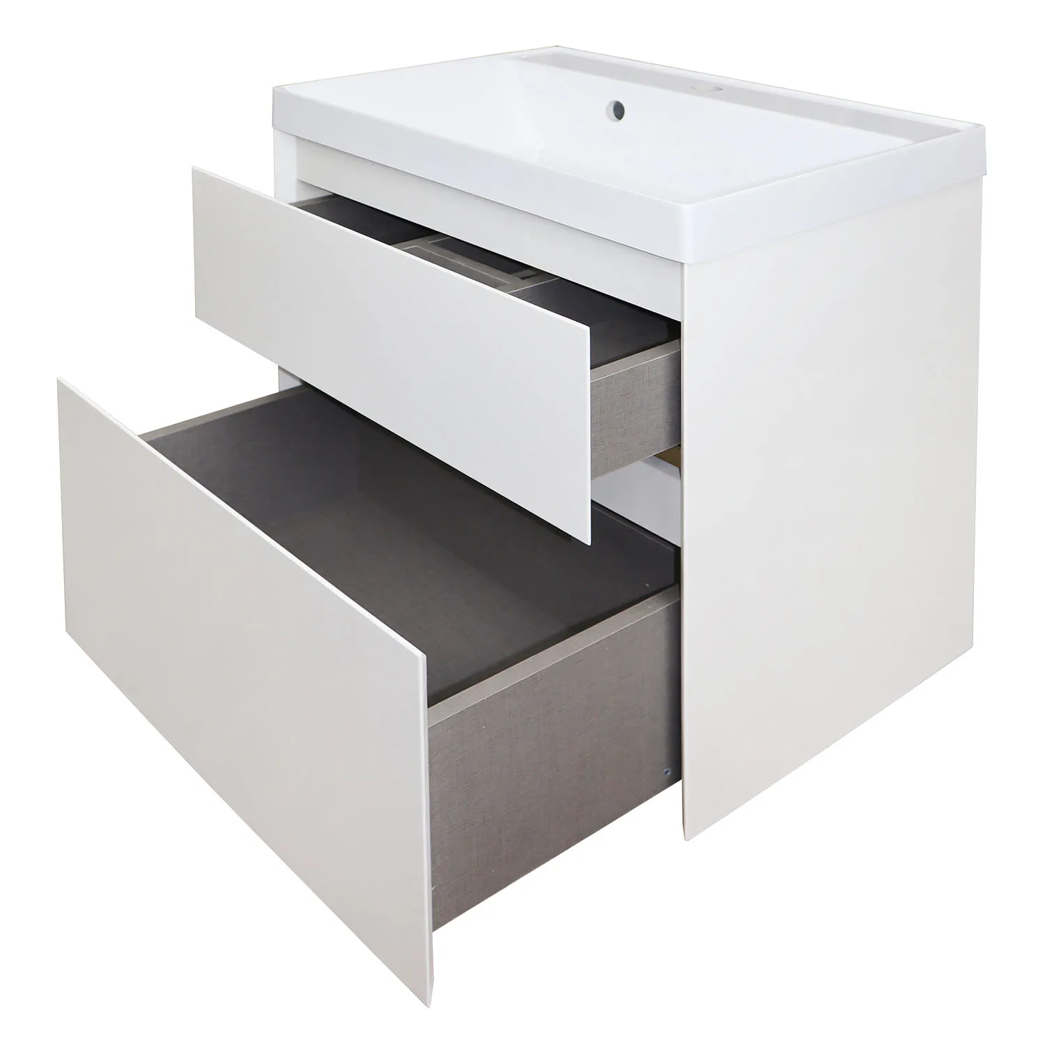 Комплект тумба Azario Velluto 60 600х450х660 подвесная, с раковиной Slim 60, белый матовый () CS00088601