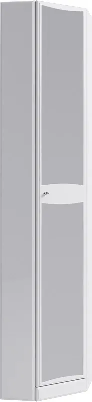 Напольный угловой пенал универсальный левый/правый с зеркалом и полочками