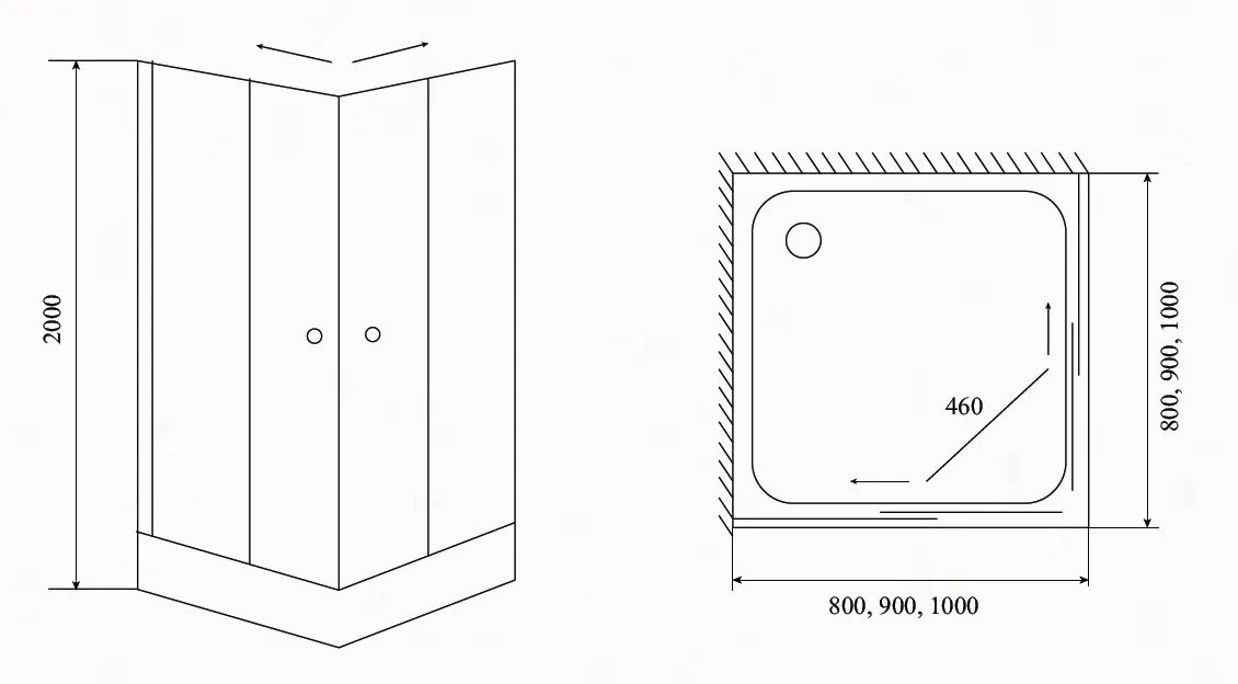 Душевой уголок Timo TL-1102 Romb Glass (100*100*200), шт 