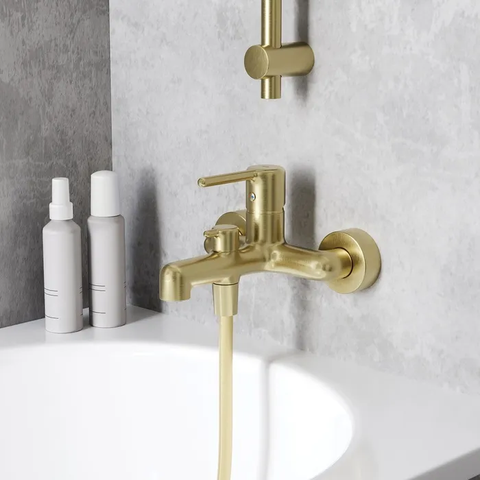 Смеситель для ванны, золотой матовый, Aiger, IDDIS, AIGMG00i02WA