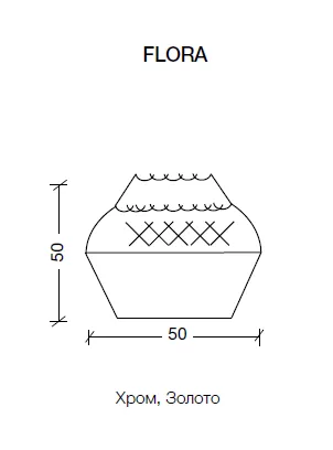 Ручка хрустальная FLORA золото