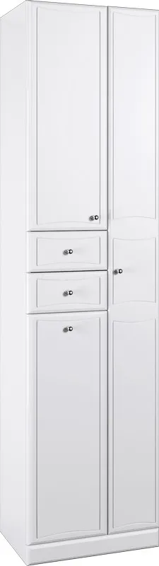 Напольный пенал с двумя ящиками,двумя дверьми и бельевой корзиной