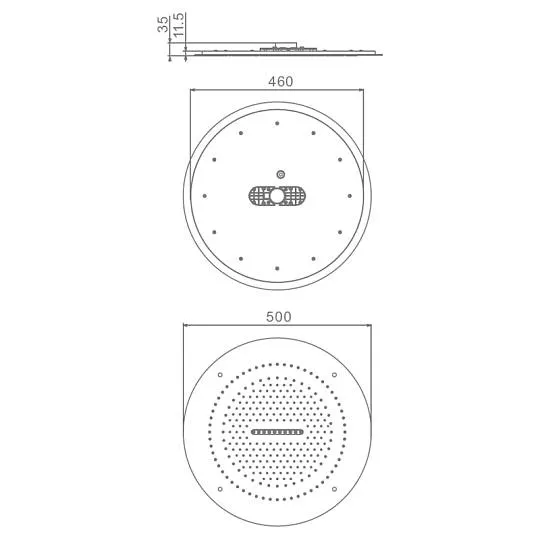 Потолочный тропический душ 500мм(нерж) 2-режима RAGLO R452.04.03