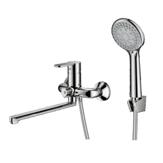 Смеситель Prohanss P64.22 для ванны и душа универсальный поворотный излив 30 см, хром