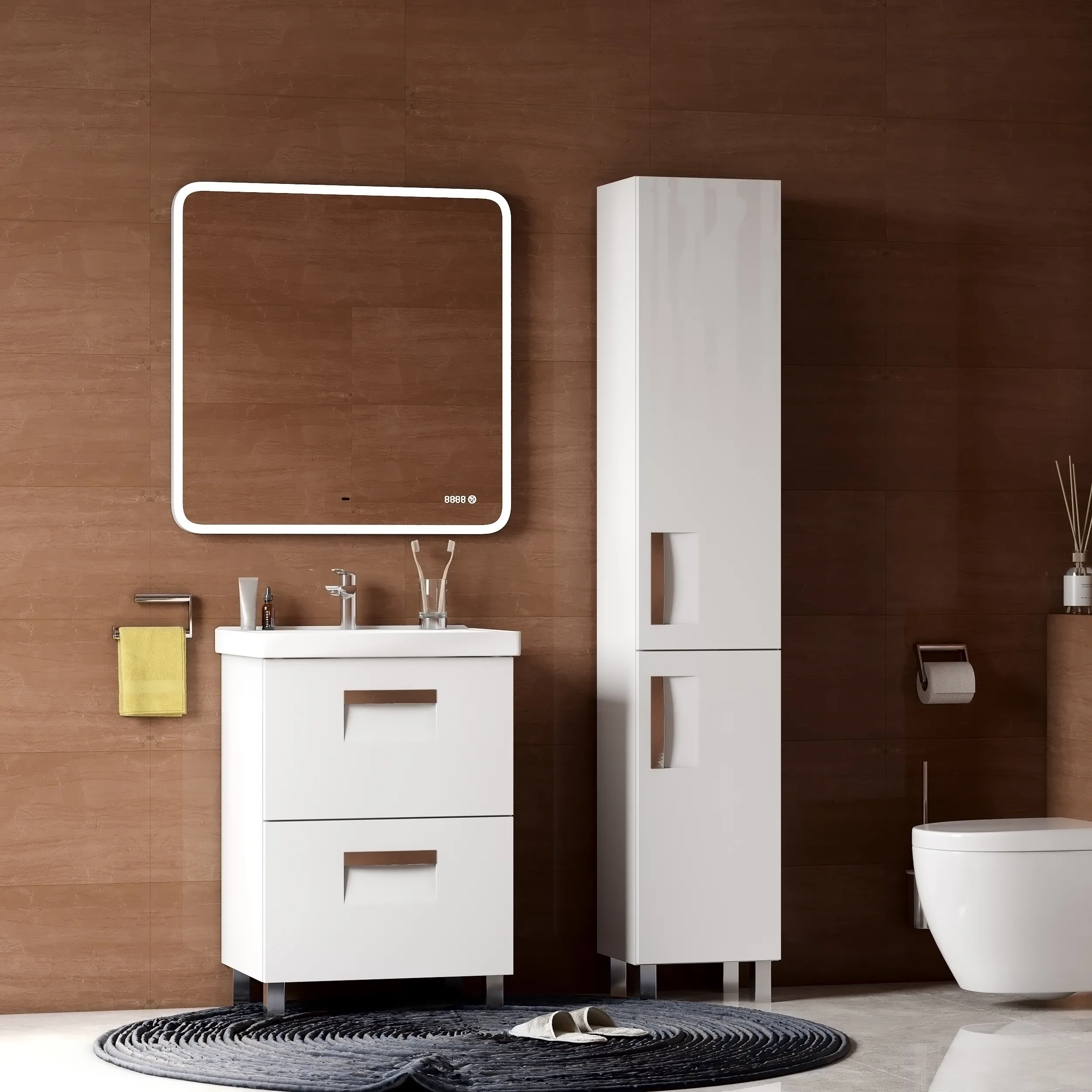 Зеркало Briz Софи 80, светодиодная подсветка, с бесконтактным сенсорным выключателем 