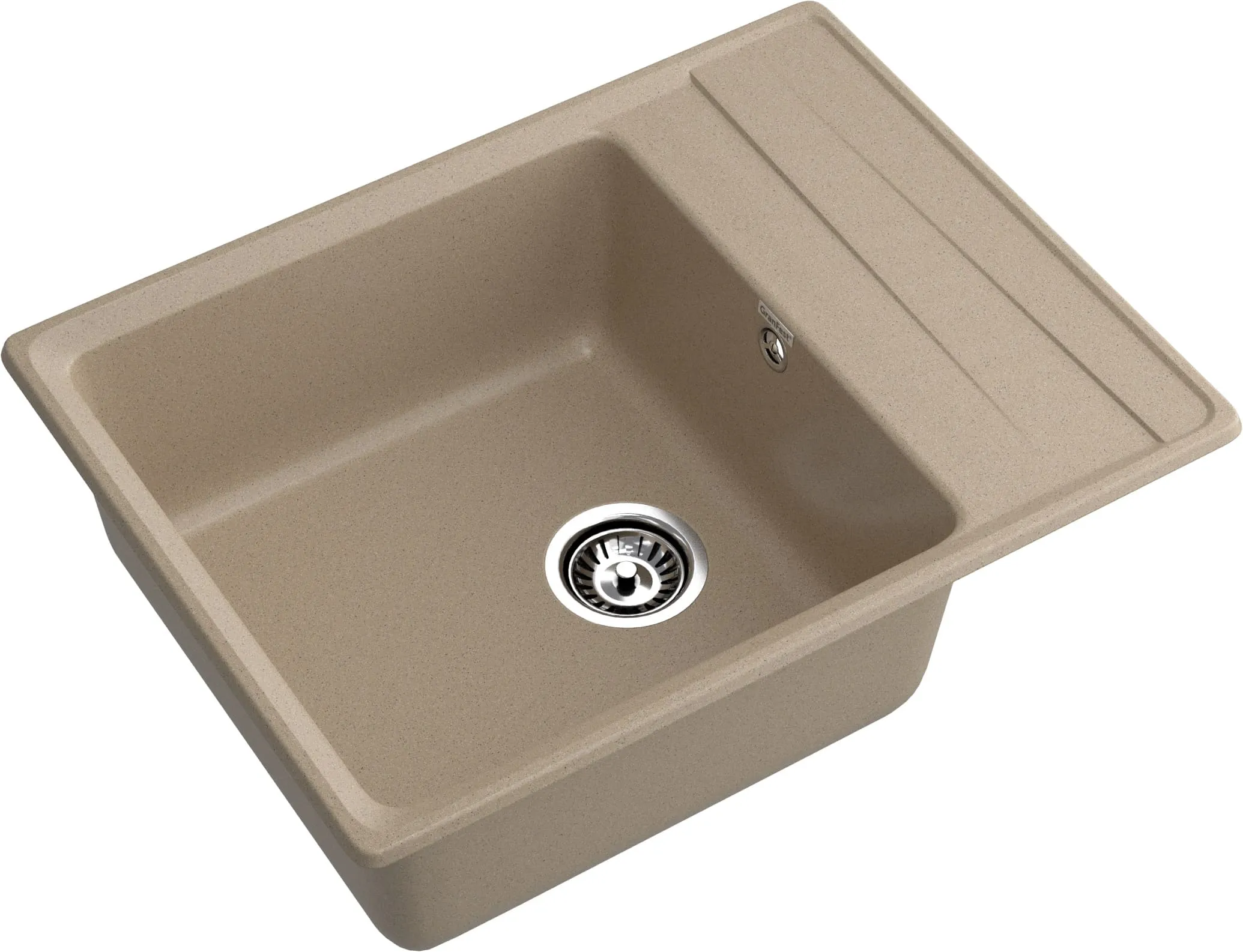 GRANFEST Мойка композит LEVEL, GF-LV-660L, чаш+кр 660*500, песочный