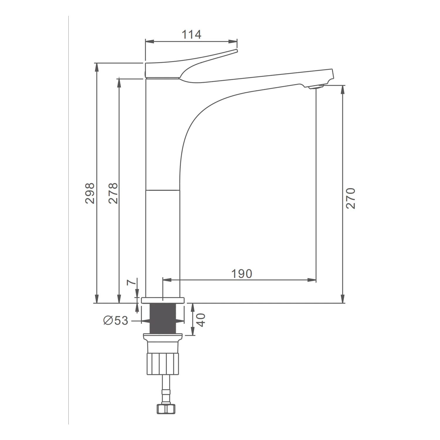 Смеситель Splenka На раковину высокий монолитный, хром S54.15