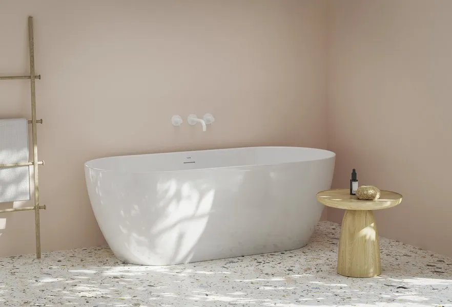 Ванна FREEDOM O TEC отдельностоящая 1700 х 770 БЕЛАЯ (слив-перелив - ХРОМ)