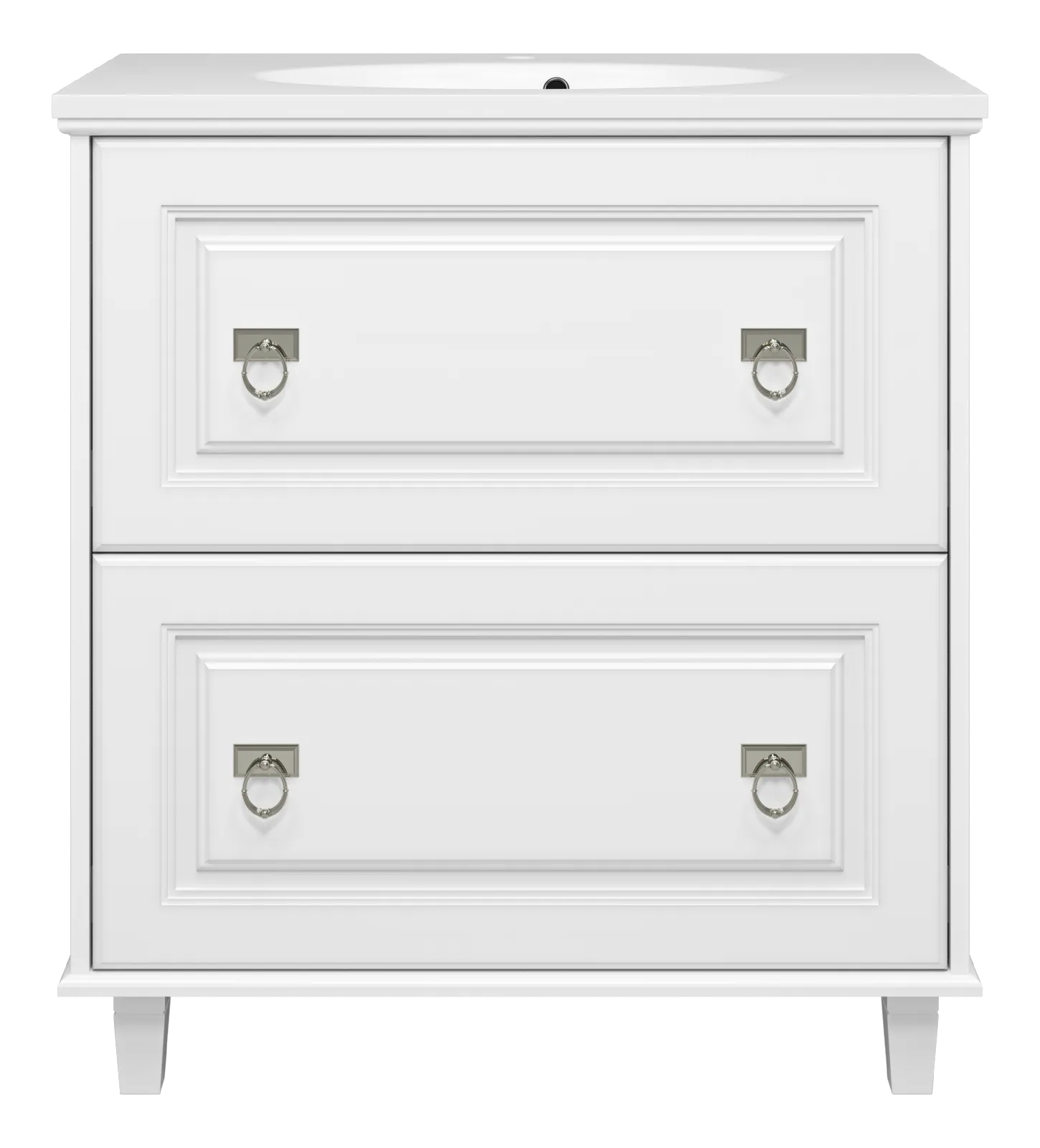 Версаль - 80 Тумба с 2 ящ. белая матовая + раковина