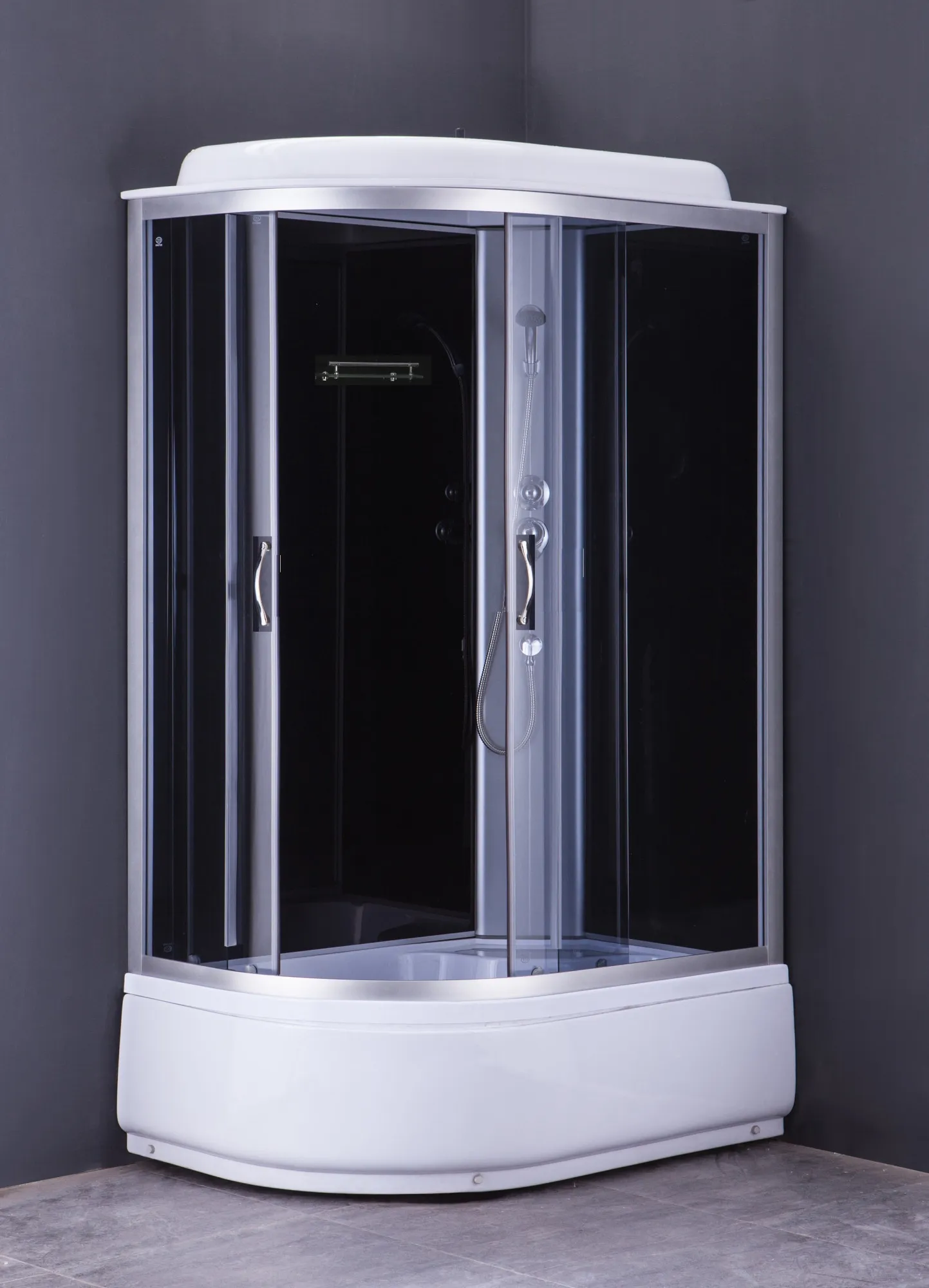 Душевая кабина Loranto 120х80х215 правосторонняя, прозрачное стекло 4 мм, поддон 40 см. профиль хром матовый (CS-66120R G)