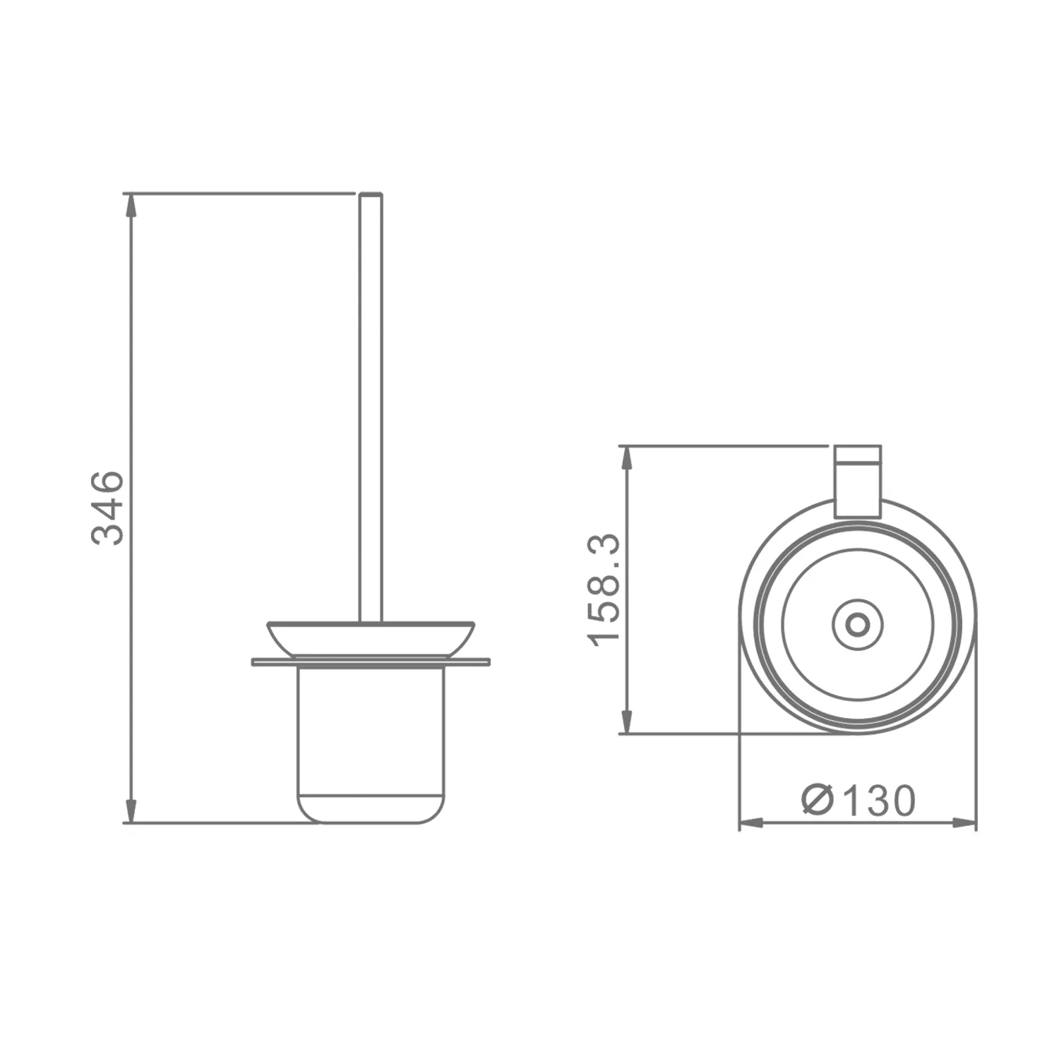 Ёршик для унитаза Raglo R300.10.06 с держателем,черный