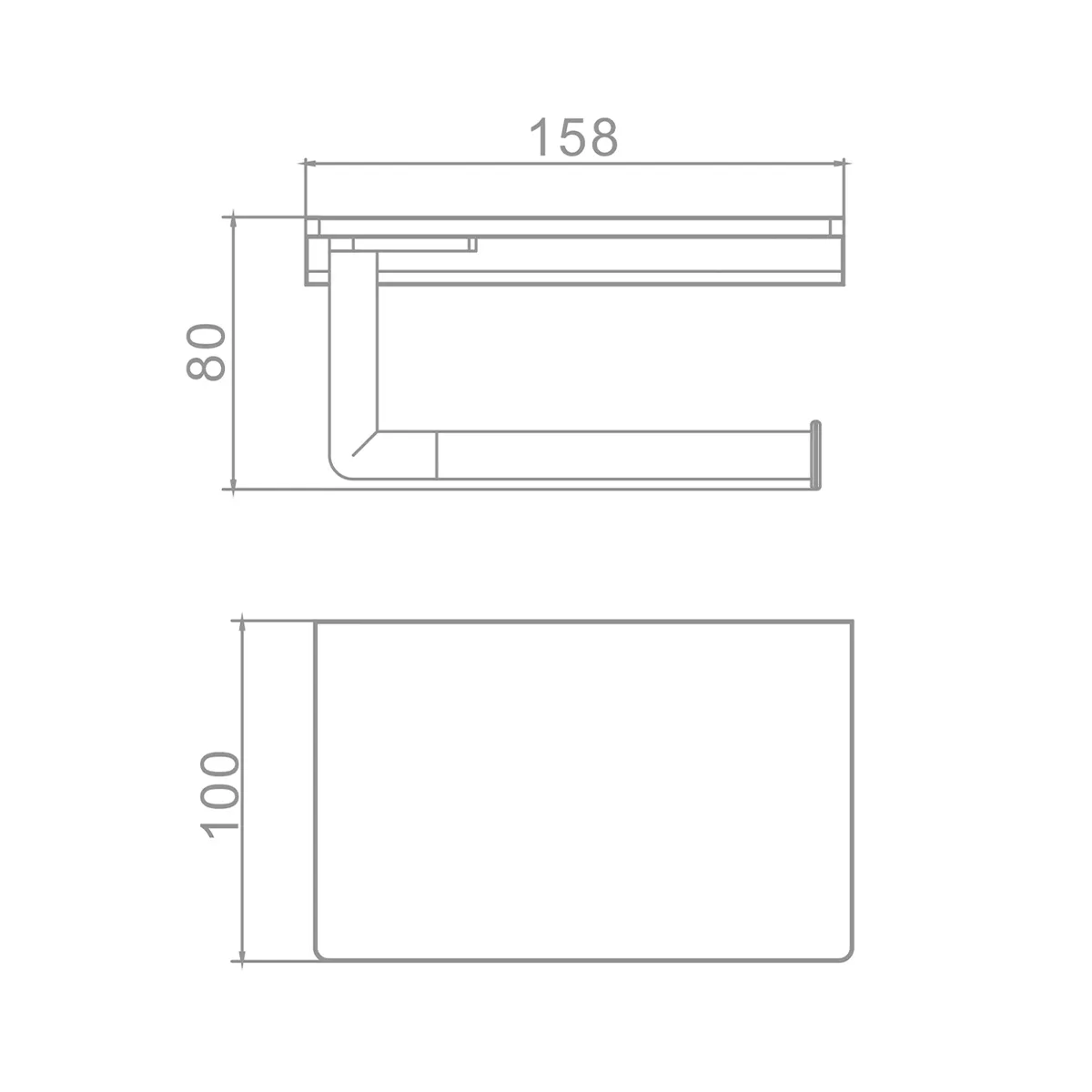 Держатель для туалетной бумаги Raglo R320.03 с полкой,хром