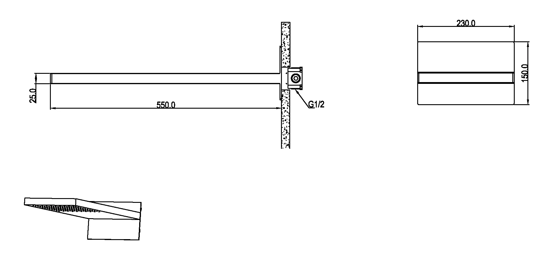 Лейка верхняя FUSION Nikel Brush 