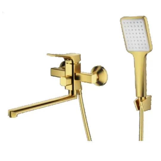 Смеситель Prohanss P62.22.03 для ванны и душа универсальный поворотный излив 30 см, золотой сатин