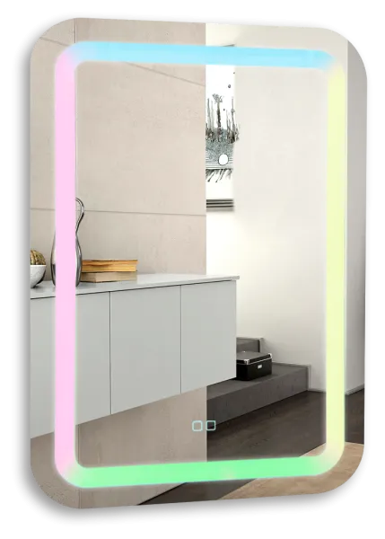 Зеркало AZARIO Мальта RGB 550*800 c подсветкой и диммером, мульти-цвет, сенсорный выключатель () LED-00002511 