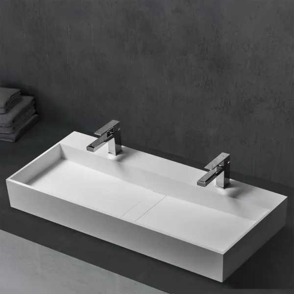 Раковина накладная ABBER Stein AS2642 двойная, белая матовая в магазинах СантехГид