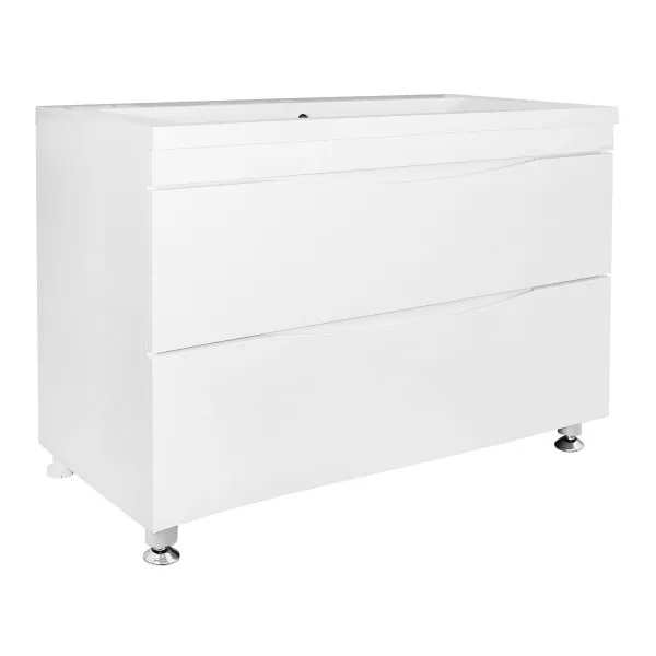 Комплект Azario Тумба Эстима 100/2Н 995х450х850 напольная, с раковиной Астория 100, белый глянцевый () CS00094590