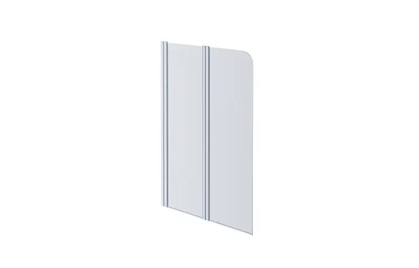 AQ NFB 6222-100 (новый артикул ) Шторка на ванну двухэлементная, поворотная 1000X1500 профиль хром, стекло прозрачное AQ DEL SBA 10015CH 